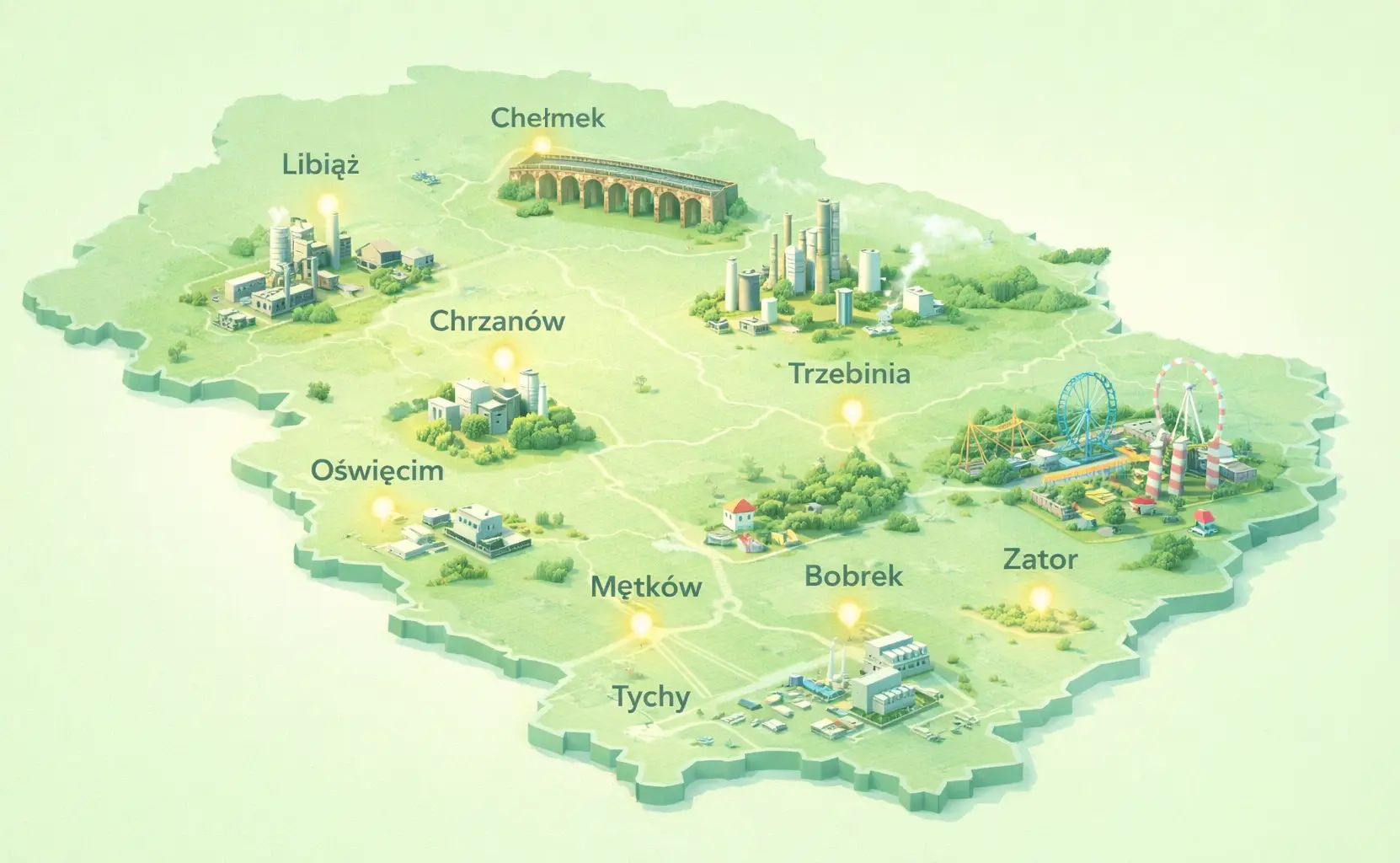 Mapa obszaru działania firmy